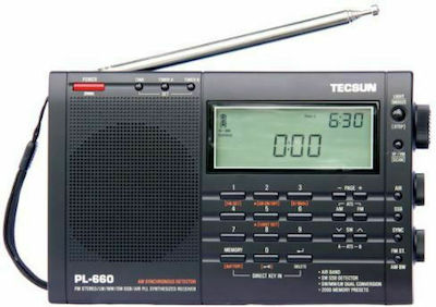 Tecsun PL-660 Radio portabil Cu alimentare la rețea / baterie cu USB Negru