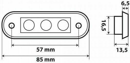 M-Tech Lkw-Volumenlichter 1Stück 12 / 24V - Orange WMLHOR141