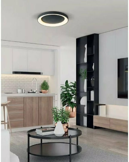 Home Lighting Amaya Smart Πλαφονιέρα Οροφής 80εκ. Ασημί με Ενσωματωμένο LED και Τηλεχειριστήριο