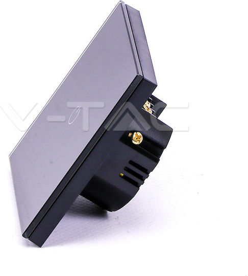 V-TAC Recessed Touch Wall Switch Wi-Fi Lighting One-Way with Frame Black