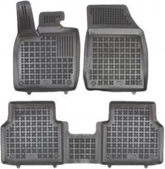 Rezaw Plast Set of Front and Rear Mats 3pcs Tray Type for Skoda Enyaq 2020+ Black