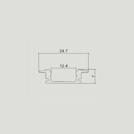 V-TAC Gemauert Aluminiumprofil für LED-Streifen mit Opal Abdeckung 200x2.4x0.7cm