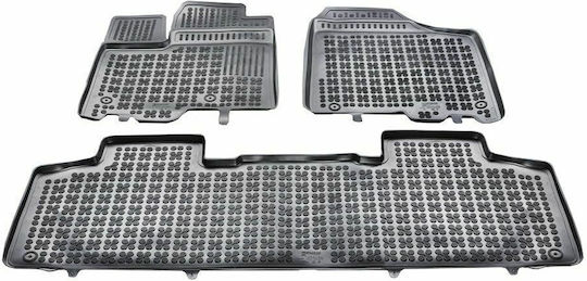 Rezaw Plast Set of Front and Rear Mats 3pcs Tray Type for Toyota Sienna 2010+ Black