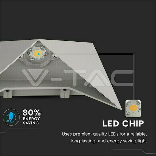 V-TAC Vt-825 Επιτοίχια Εξωτερική Πλαφονιέρα LED IP65 5W με Θερμό Λευκό Φως