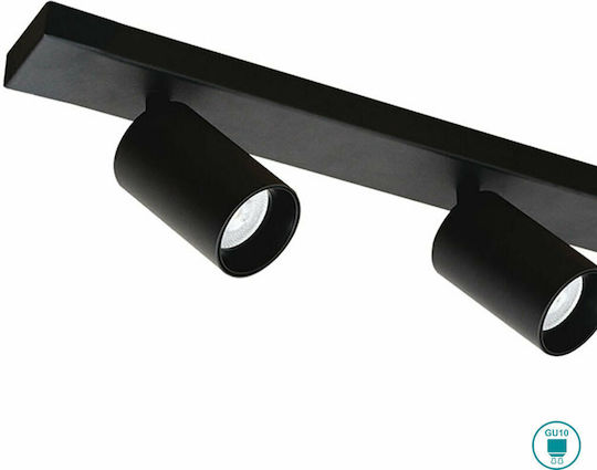 Viokef Stage Triple Spot with Socket GU10 in Black Color