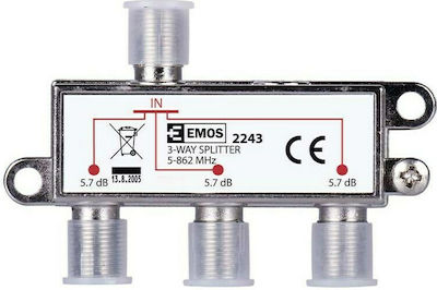 Emos 3-Way 5-862mHz 5.7dB Splitter Satellite EMS-EU2243P