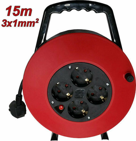 Essential 4 Plätze mit Kabel 15m Durchmesser 3 x 1mm² Rot