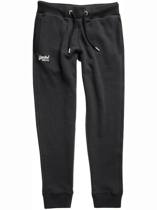 Vintage Logo Sweatpants with Elastic Black