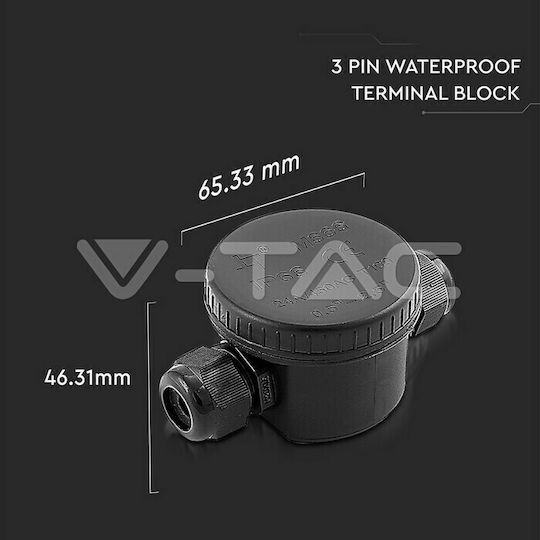 V-TAC Електрическо кутия за външен монтаж Branching Водоустойчиво IP66 в Черен цвят