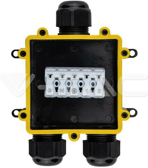 V-TAC Surface Mounted Electrical Box Branching Watertight IP68 Single to Double Spotlights in Black Color