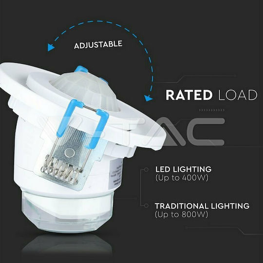 V-TAC VT-8030 Ενσύρματος Αισθητήρας Κίνησης Υπερύθρων 360° Εμβέλειας 8m