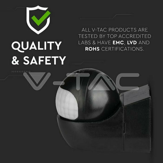 V-TAC VT-8028 Wired Infrared Motion Sensor 180° Detection Angle Scope 12m