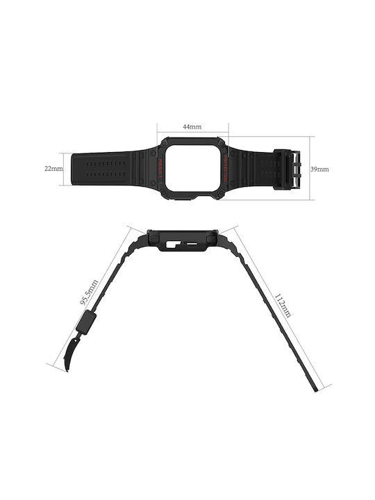 Hurtel Armored Θήκη & Λουράκι Σιλικόνης Ροζ (Apple Watch 42/44/45mm)