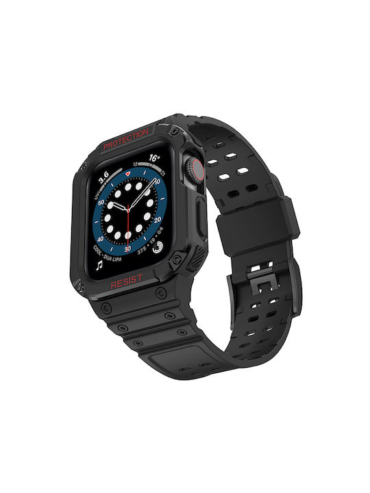 Hurtel Armored Case & Strap Silicone Black (Apple Watch 38/40/41/42mm)