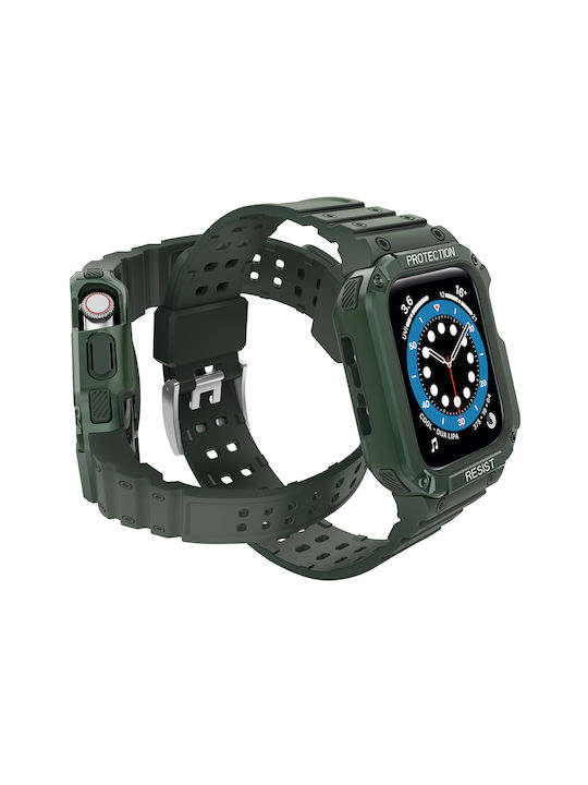Hurtel Armored Case & Strap Silicone Green (Apple Watch 38/40/41/42mm)