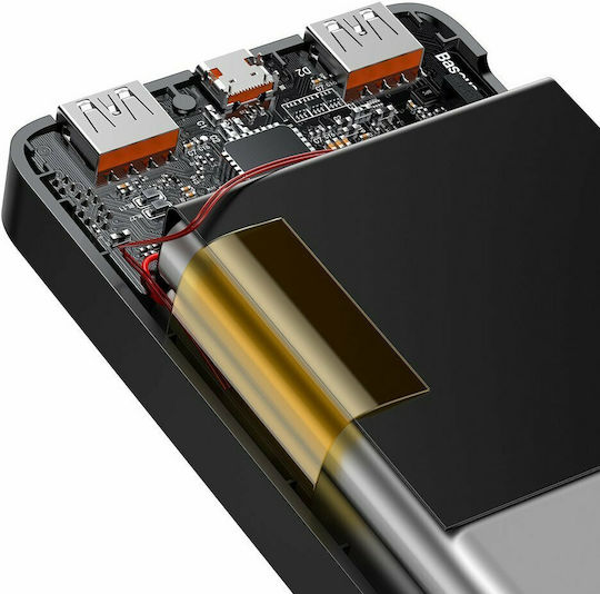 Baseus Bipow Digital Display Power Bank 10000mAh 20W with 2 USB-A Ports and USB-C Port Black