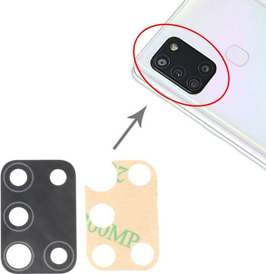 Camera Lens Glass Black for Galaxy A21s