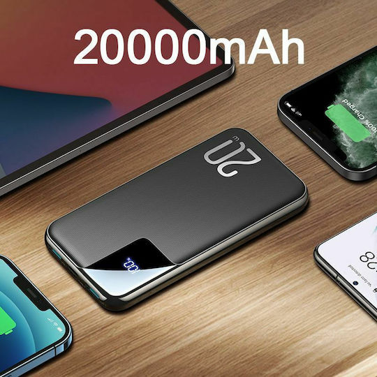 Joyroom JR-QP190 Plus Power Bank 20000mAh 20W with 2 USB-A Ports and USB-C Port Power Delivery Black