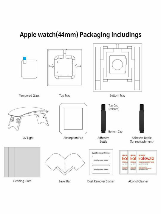 Whitestone Dome 2pack Закалено стъкло за Apple Watch 45 мм 2бр