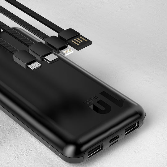 Dudao K6Pro Power Bank 10000mAh mit 2 USB-A Anschlüssen Weiß