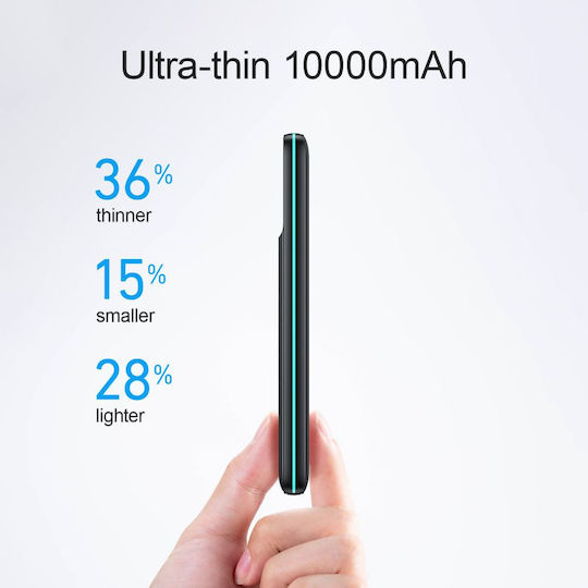Joyroom Power Bank 10000mAh 15W with USB-A Port and USB-C Port Black