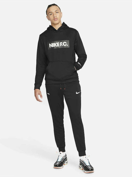 F.c. Dri-Fit Φούτερ με Κουκούλα Μαύρο