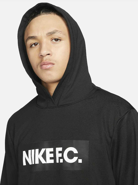 F.c. Dri-Fit Φούτερ με Κουκούλα Μαύρο