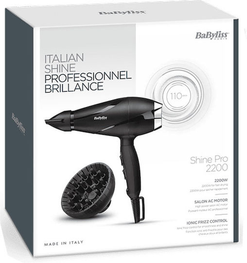 Babyliss Shine Pro Ionic Επαγγελματικό Πιστολάκι Μαλλιών με Φυσούνα 2200W