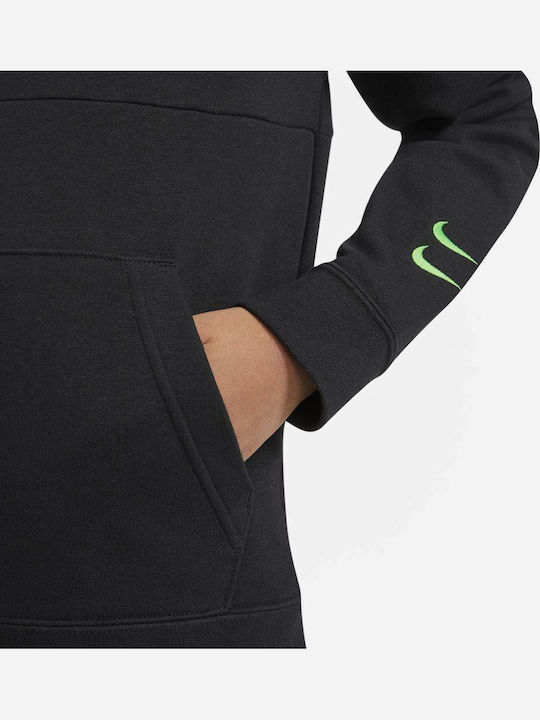 Παιδικό Φούτερ με Κουκούλα και Τσέπες Μαύρο Sportswear