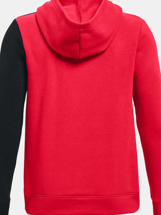 Fleece Παιδικό Φούτερ με Κουκούλα και Τσέπες Κόκκινο Baseline