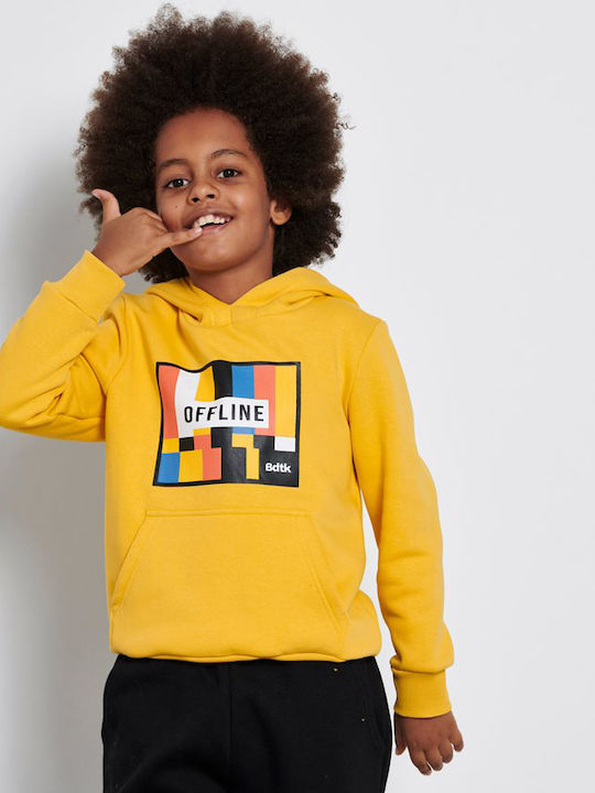 BodyTalk Kids Fleece Sweatshirt with Hood and Pocket Yellow