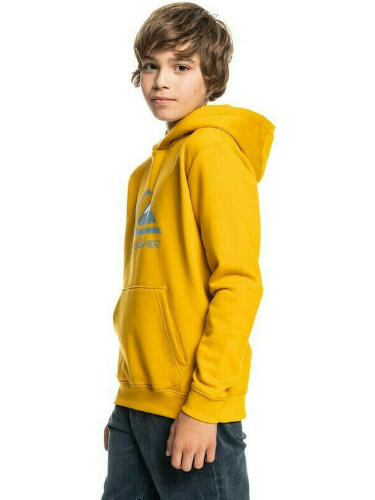 Quiksilver Kinder Sweatshirt mit Kapuze und Taschen Gelb