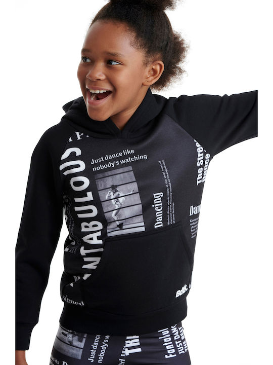 Fleece Επένδυση Kinder-Sweatshirt mit Kapuze und Taschen Schwarz Dancing
