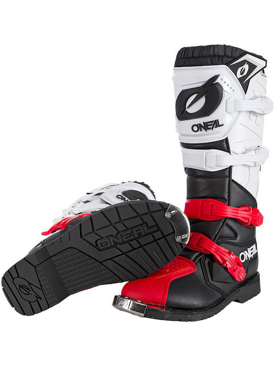 O'neal Rider Pro Ανδρικές Μπότες Motocross Αδιάβροχες Black/White/Red