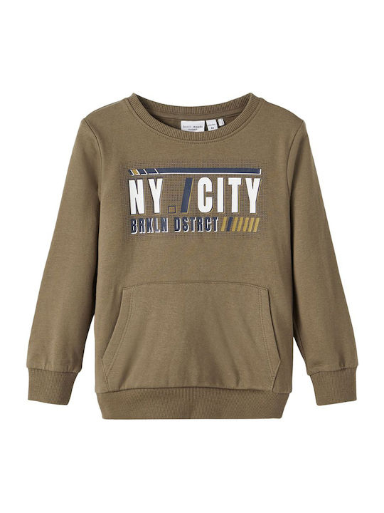 Name It Kids Sweatshirt with Pocket Khaki