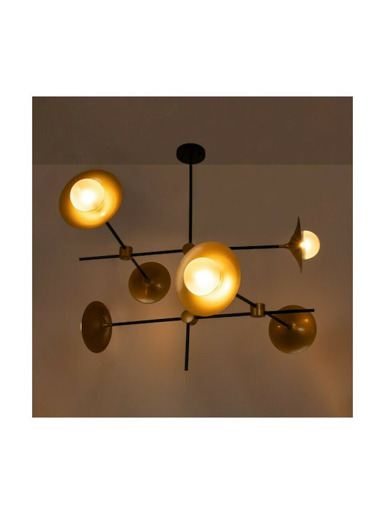 GloboStar Joliet Pendant Light Black Grid for 6 Bulbs G9 93x43x87cm