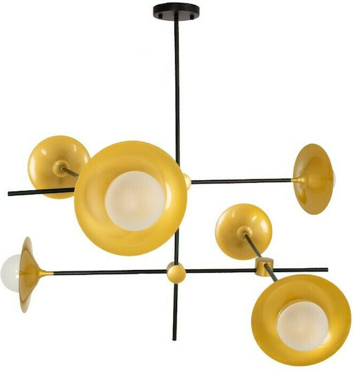 GloboStar Joliet Pendant Light Black Grid for 6 Bulbs G9 93x43x87cm
