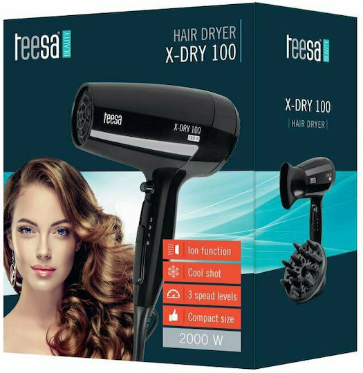 Teesa X-DRY 100 Reisehaartrockner mit Diffusor 2000W TSA0513
