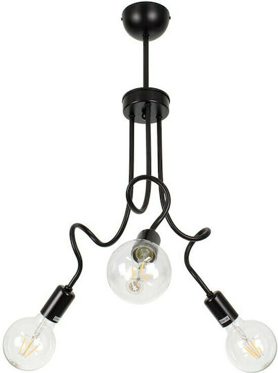 GloboStar Aspect Pendant Light Black Grid with Socket E27 44x15x60cm