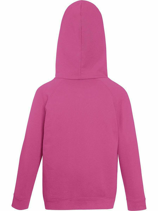 Fleece Παιδικό Φούτερ με Κουκούλα και Τσέπες Φούξια