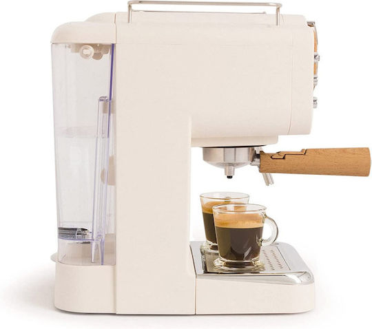IKOHS Thera Matt Retro Create Espressomaschine 1100W Druck 15bar Beige