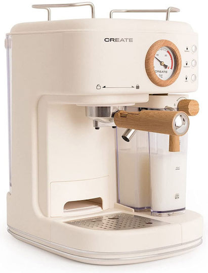 IKOHS Thera Matt Pro Create Mașină de Espresso 1250W Presiune 20bar pentru Cappuccino Bej