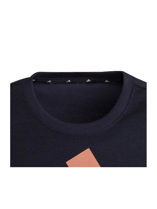 Fleece Kinder-Sweatshirt Marineblau Big