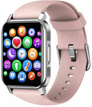 NK15 Aluminium 51mm Smartwatch με Παλμογράφο (Ροζ)