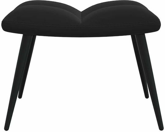 Μπερζέρα με Υποπόδιο Βελούδινη Μαύρο 61x70x96.5cm