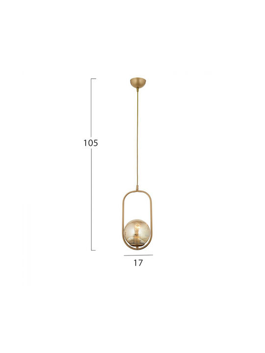 HomeMarkt Pendant Light Single-Light Ball for Socket E27 Gold