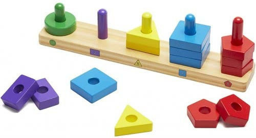Melissa & Doug Formensortierspiel Stapeln & Sortieren aus Holz für 24++ Monate