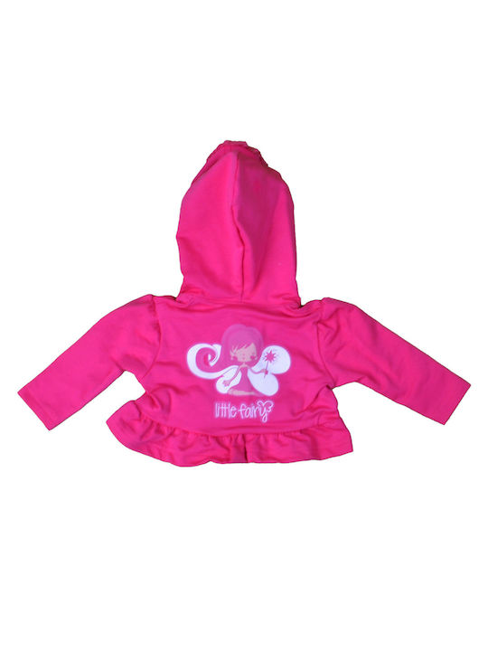 Dreams by Joyce Girls Cotton Hooded Sweatshirt with Zipper Fuchsia