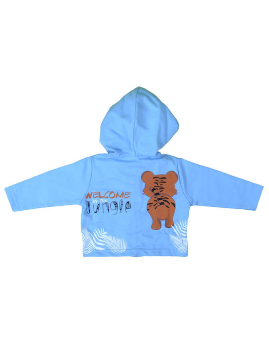 Dreams by Joyce Boys Cotton Hooded Sweatshirt with Zipper Light Blue