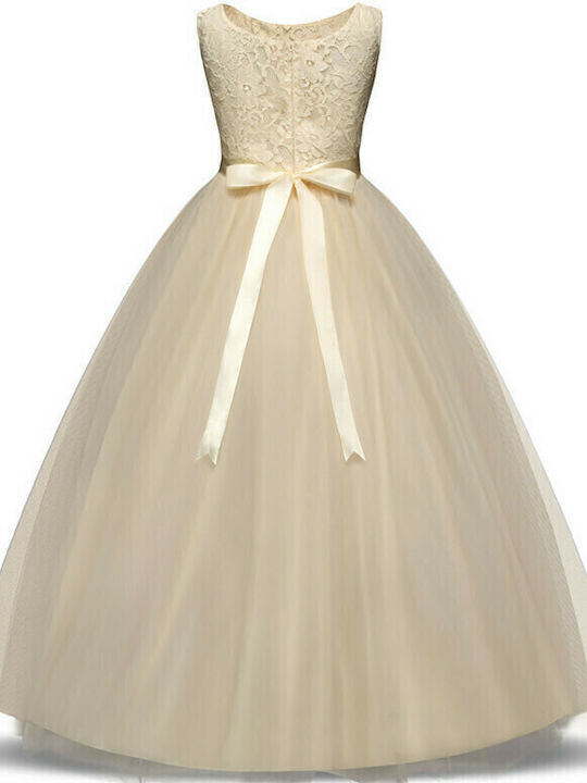 Kinderkleid Ärmellos Beige